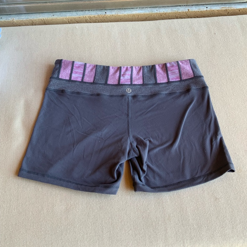 lululemon Gray and Pink biker Shorts Reversible - Picture 2 of 5